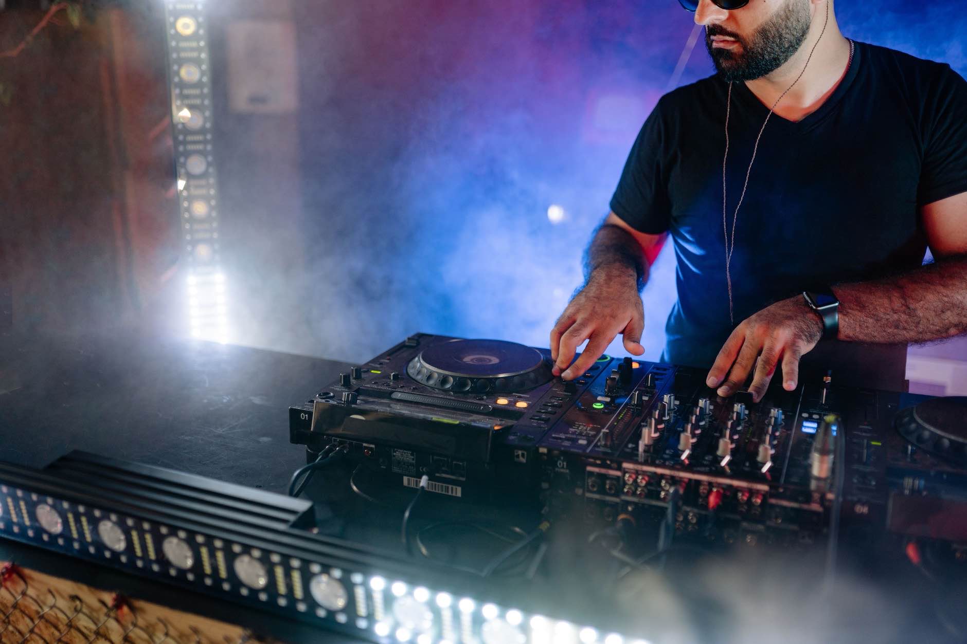 DJ mixer and controller setup used to compare dj pool vs beatport workflow for a live set